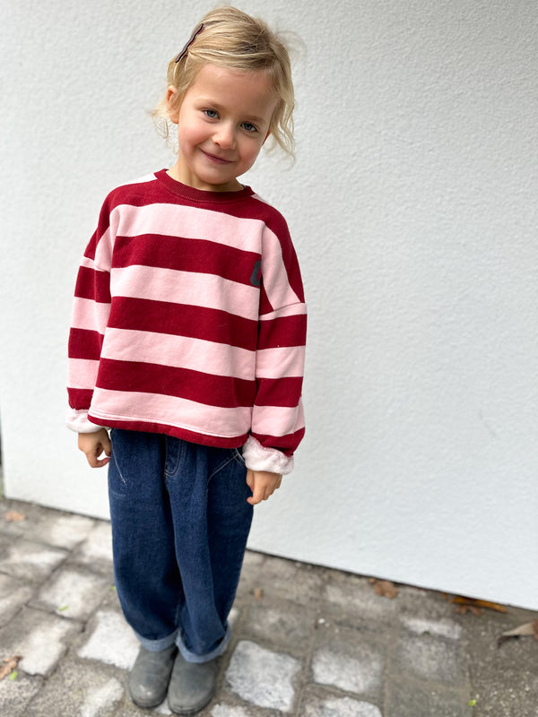 Striped C sweater - Burgundy/pink