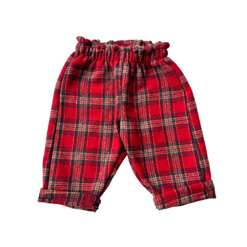 Soft flannel tartan pants - Red