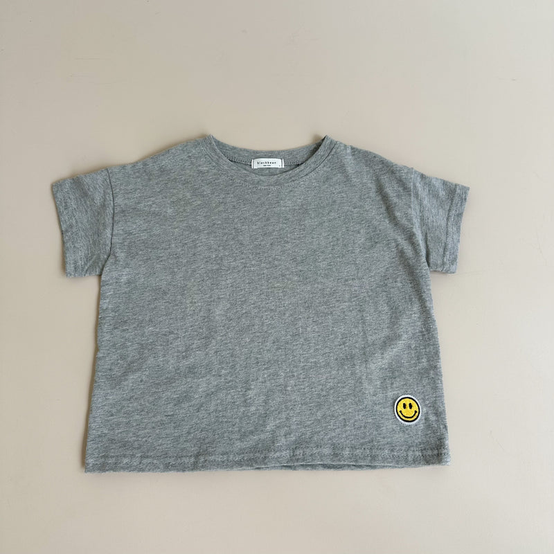 Smiley patch tee - Grey melange