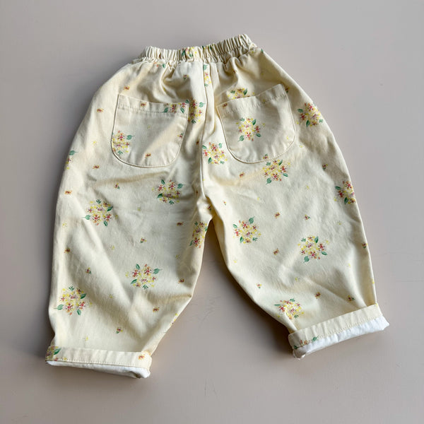 Flower chino pants - Yellow