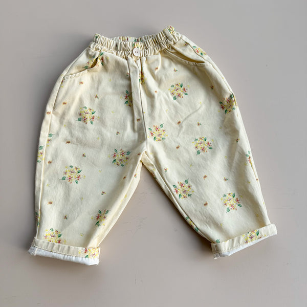 Flower chino pants - Yellow
