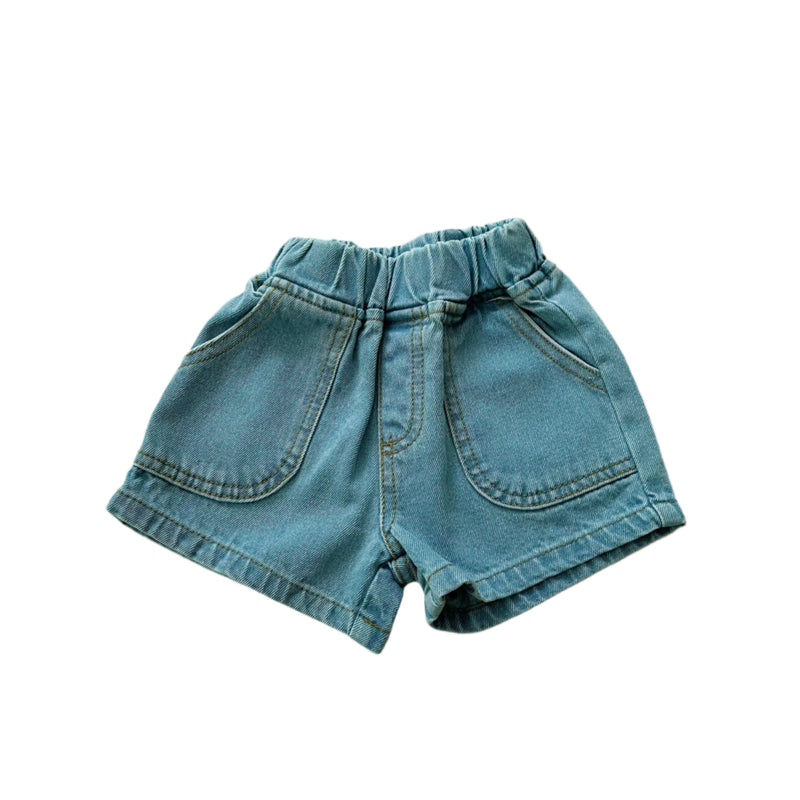 Pocket denim shorts - Light blue washing