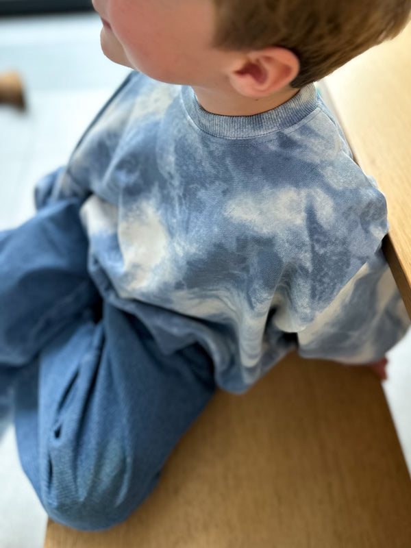 Chunky tie dye sweatshirt - Denim blue