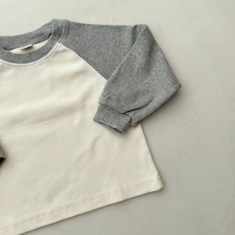 Bebe raglan rib tee - Grey melange