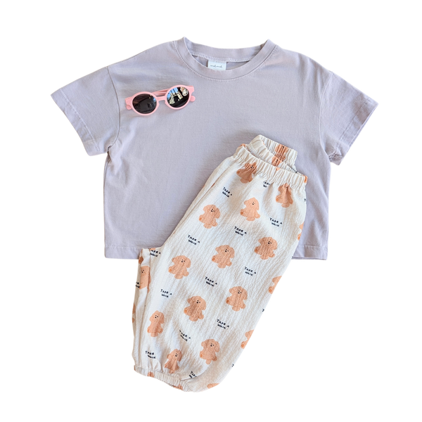 Mel short sleeves tee - Washed light purple