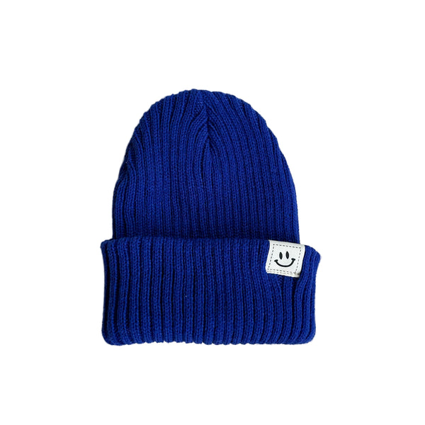 Chunky smile rib beanie - Blue