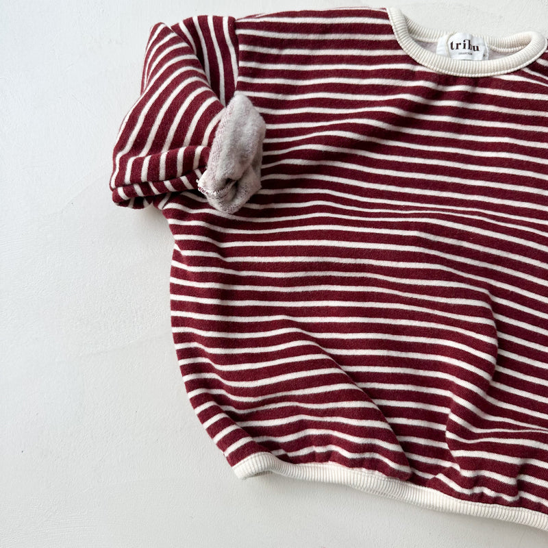 Gigi soft sweatshirt - Burgundy stripes