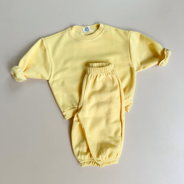 Basic fleeced jogger set - Sunny