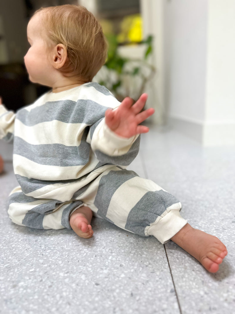 Bebe striped sweatshirt - Grey melange