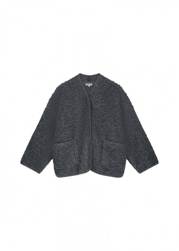 Anay wool teddy jacket - Anthracite