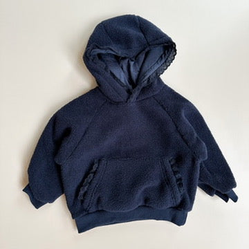 Embroidery fleece hoodie - Navy