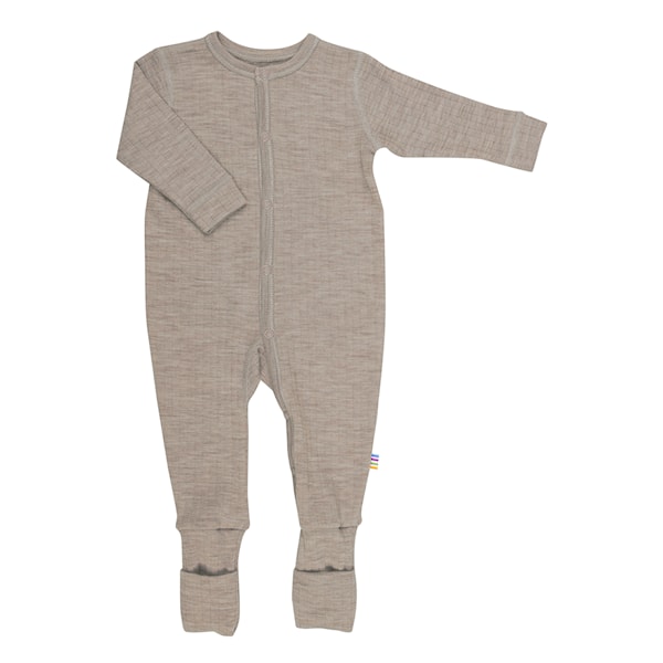 Merino wool sleepsuit - Sesame melange