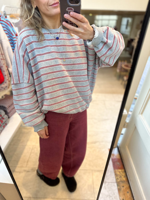 Rae striped sweater - Grey melange