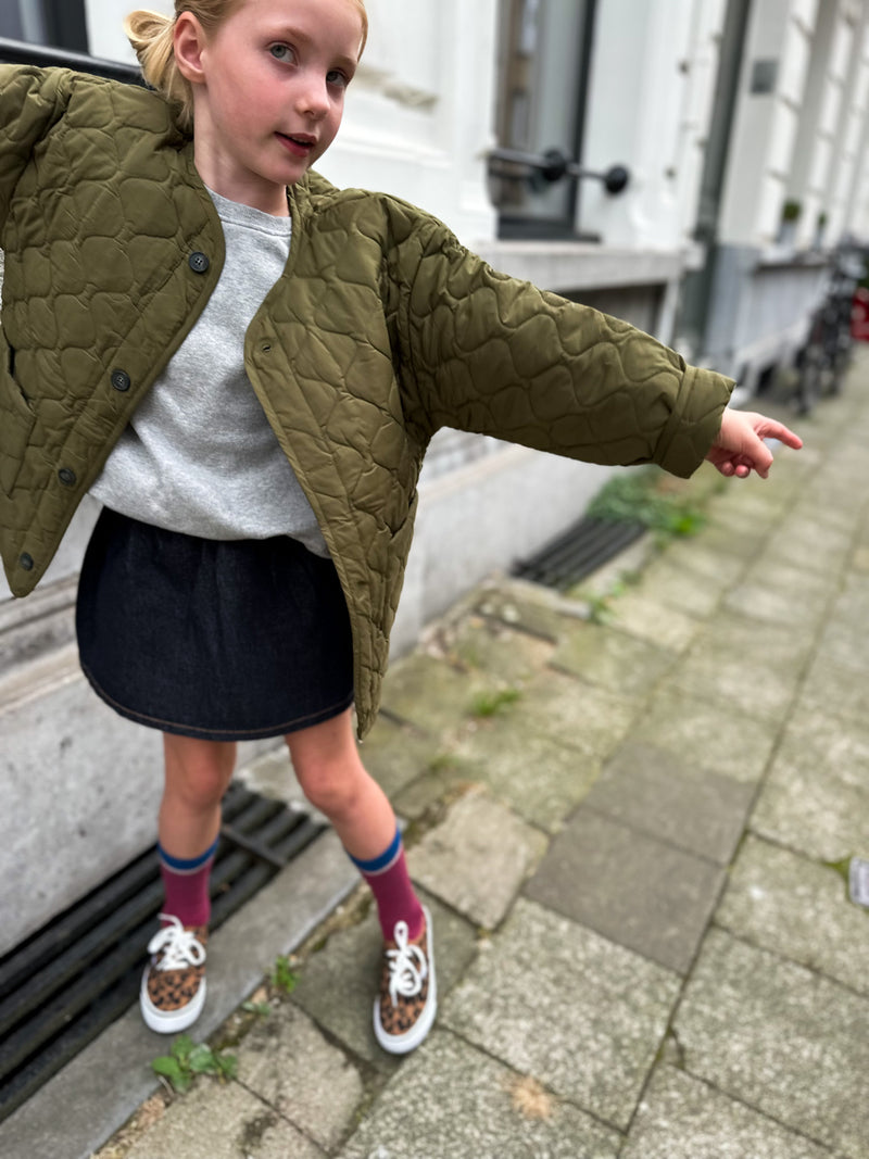 Denim balloon skirt - Dark blue washing