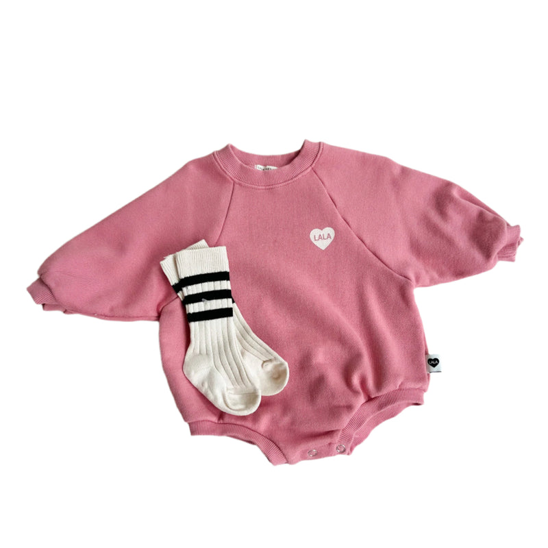 Heart sweater onesie - Vintage pink