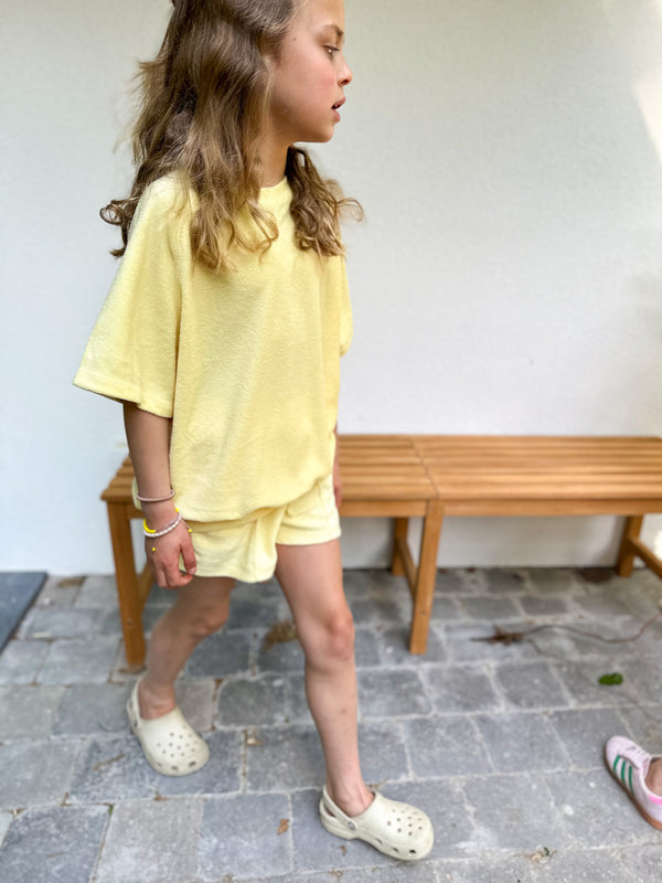 Relaxed terry set -  Soft yellow