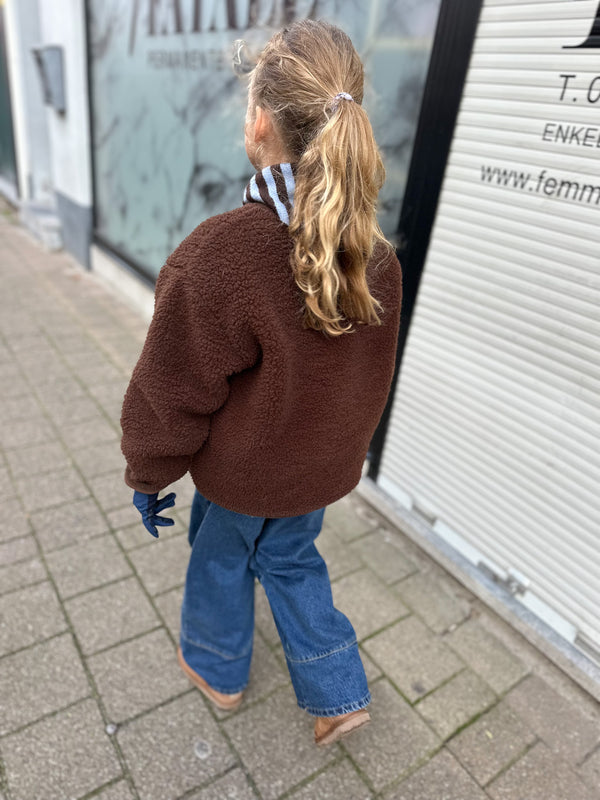 Teddy zip up jacket - Brown