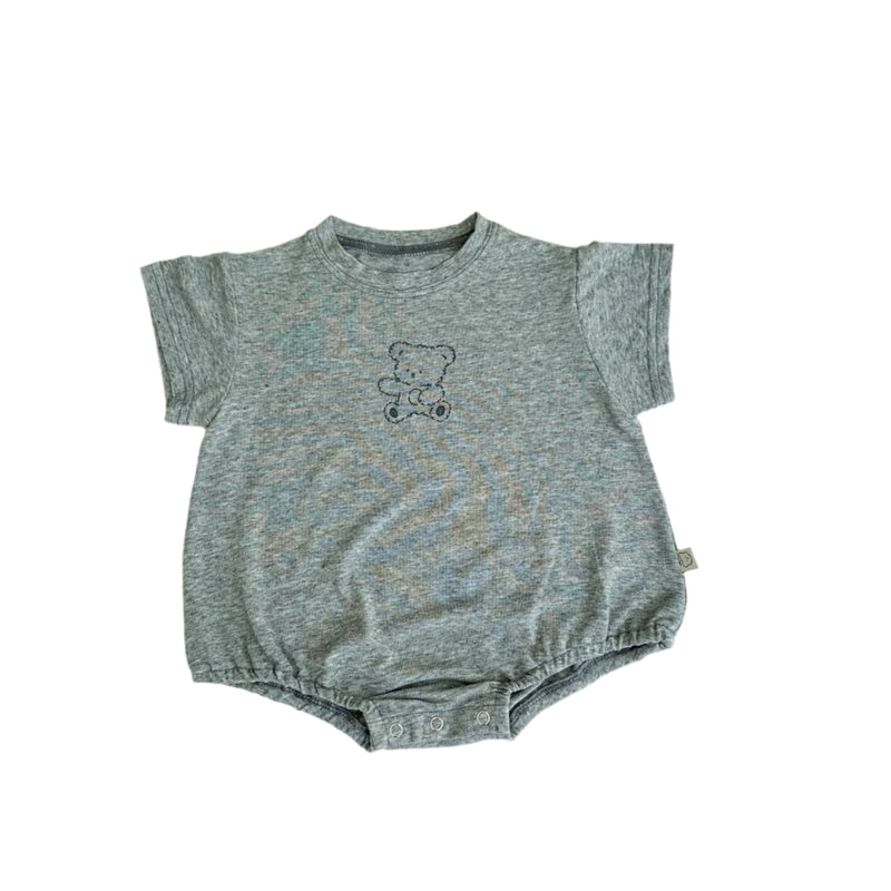 Bear tee onesie - Grey melange