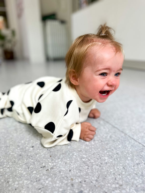 Dot jogger set - Cream