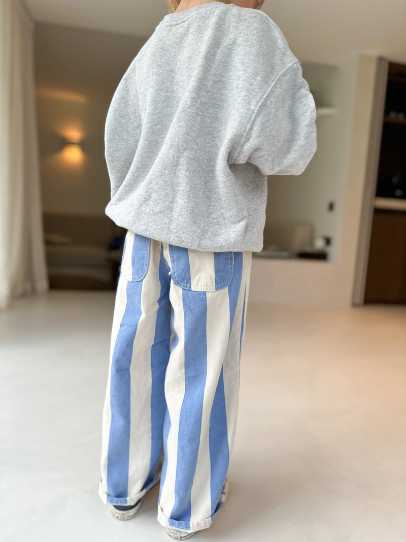 Wide stripe pants - Sky