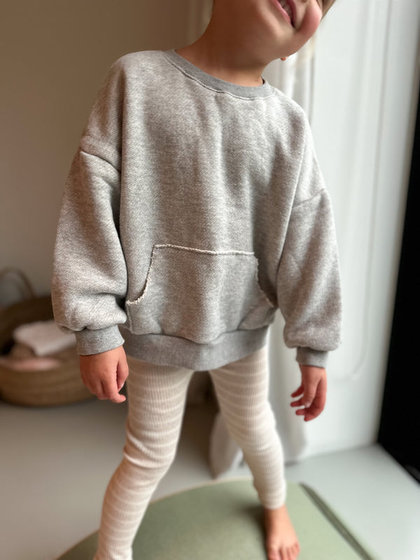 Kango fleeced sweater - Grey melange