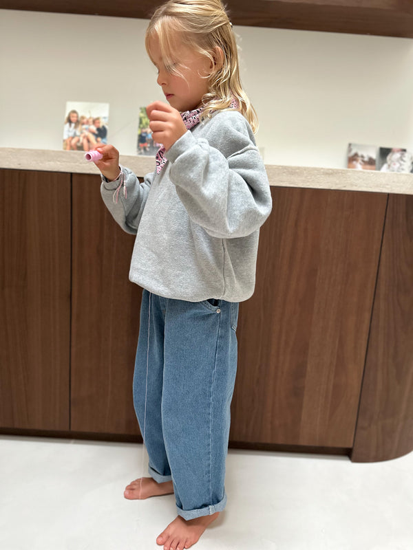 Slash denim pants - Fine stripes