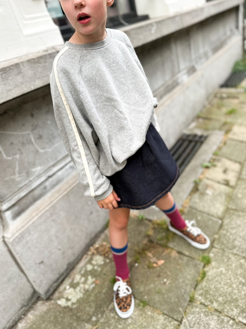 Denim balloon skirt - Dark blue washing