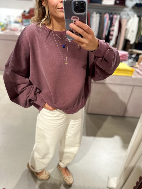 Joe sweatshirt - Washed burgundy