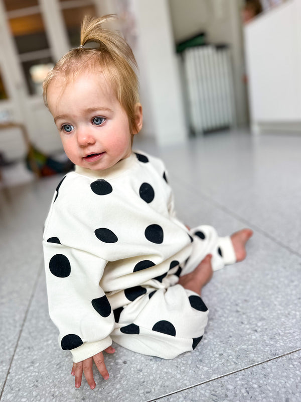 Dot jogger set - Cream