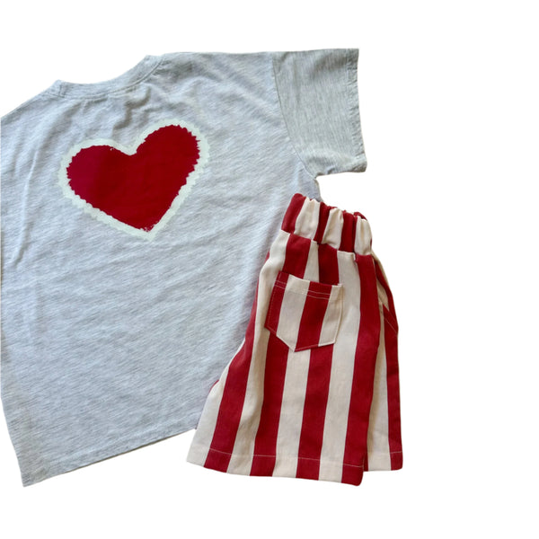 Big stripes short - Red