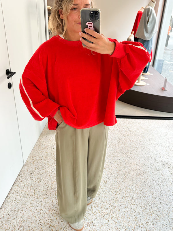 Cécé terry tape sweatshirt women - Vivid red
