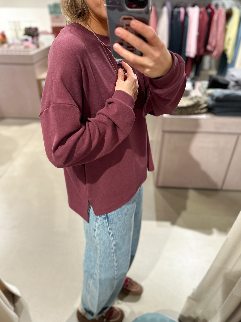 Soft modal tee - Washed burgundy