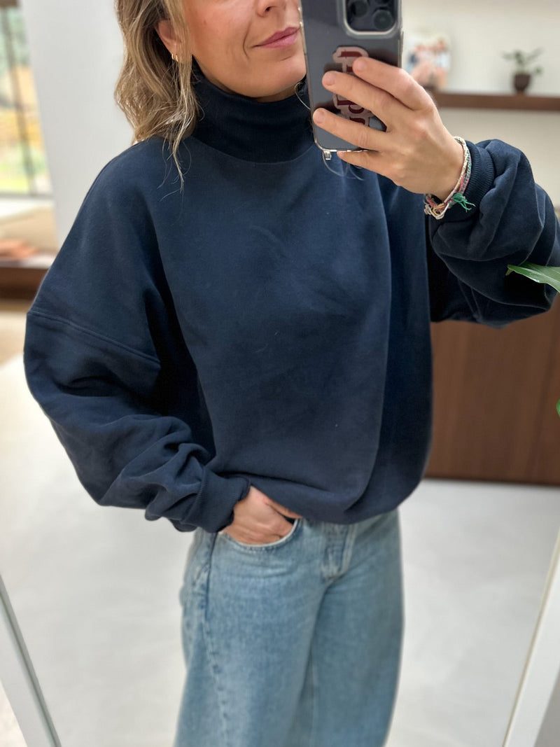 Soft turtleneck sweatshirt - Navy