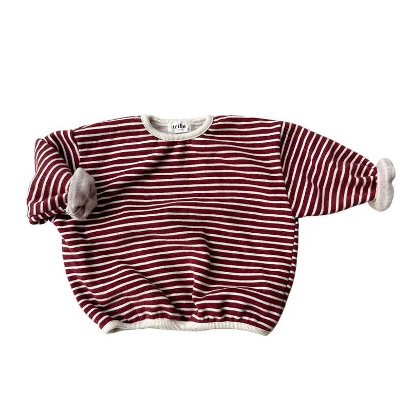 Gigi soft sweatshirt - Burgundy stripes