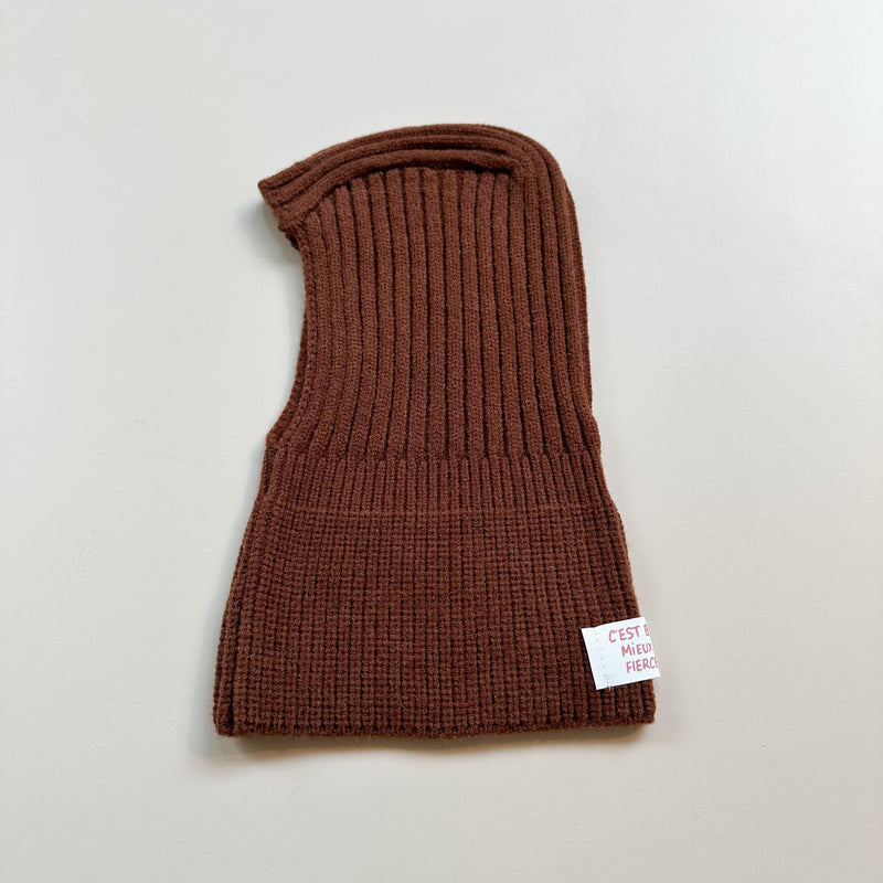 Rib balaclava - Brown