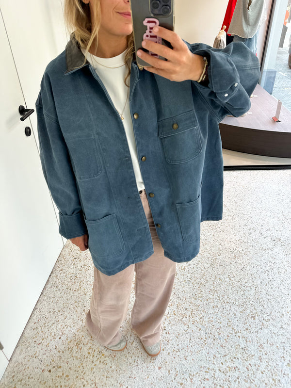Oversized worker jacket - Steel blue
