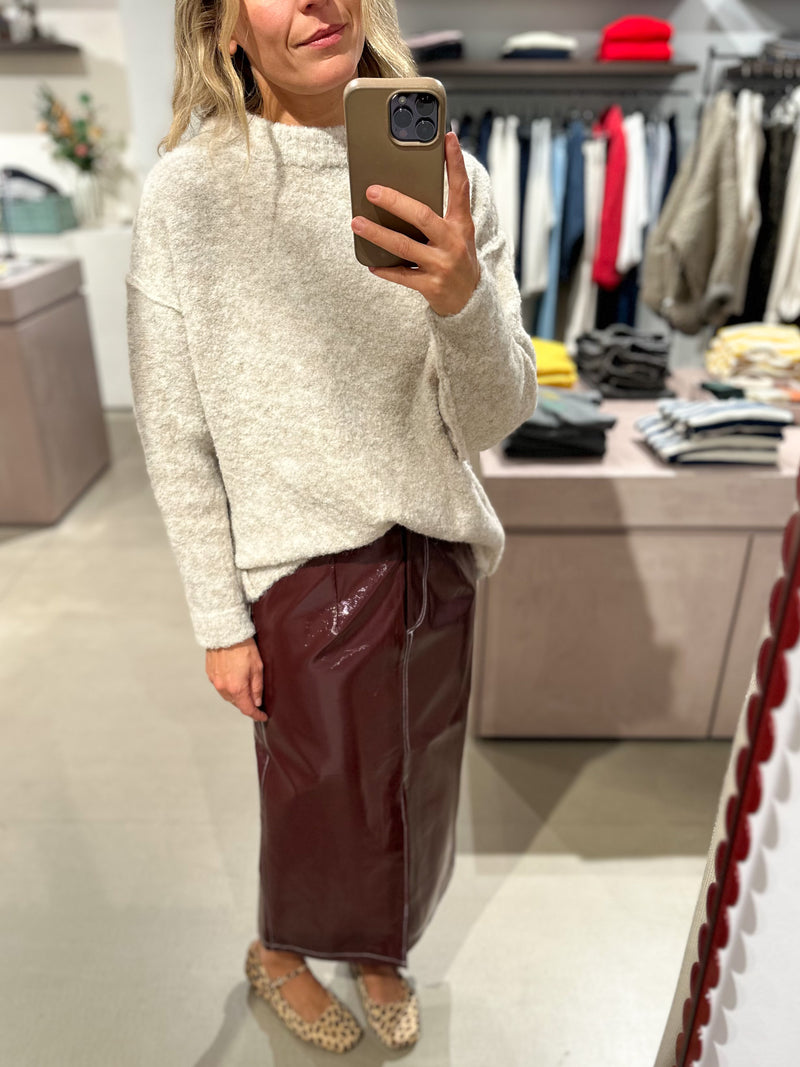 Alexia vegan leather skirt - Bordeaux