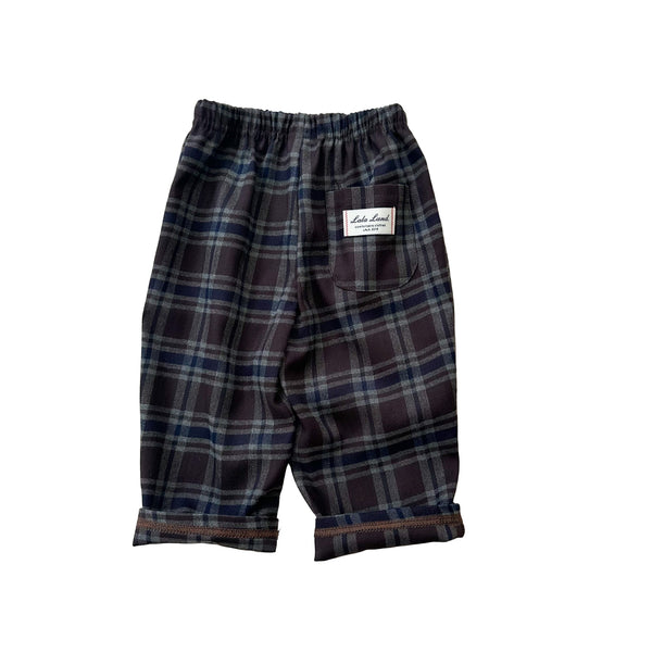 Lala check pants - Navy/brown