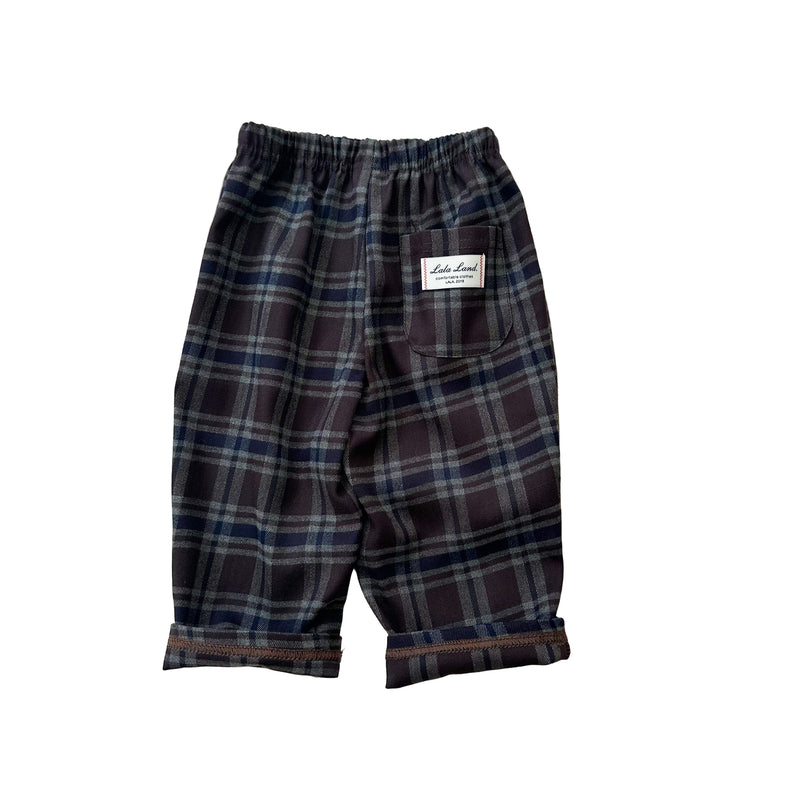 Lala check pants - Navy/brown