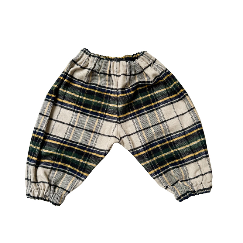 Tartan flanel pants - Navy/green