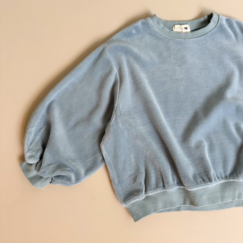 Velours raglan sweatshirt - Dusty blue