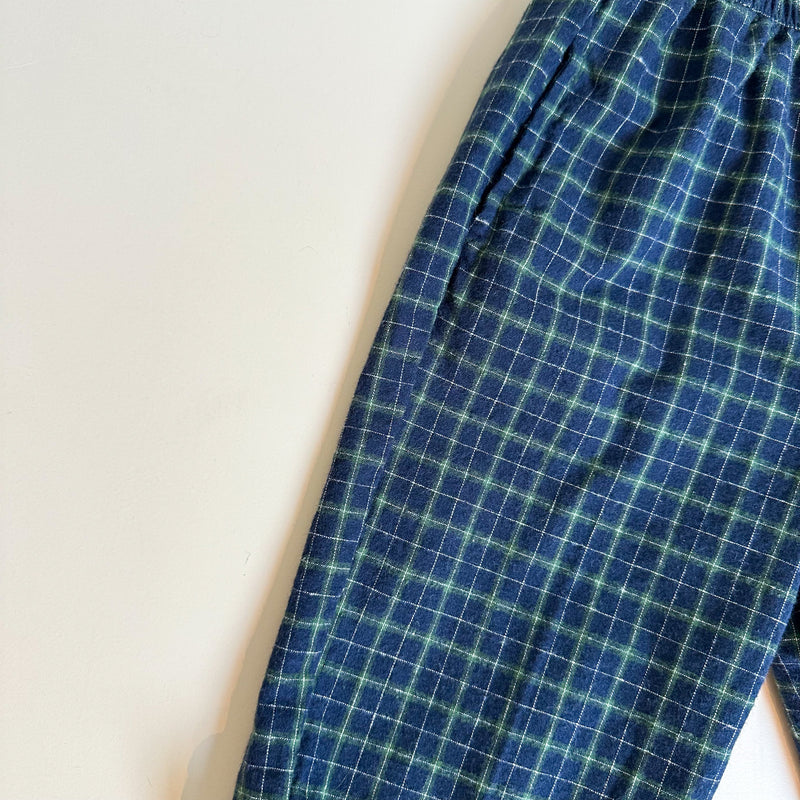 Flanel check pants - Navy/green