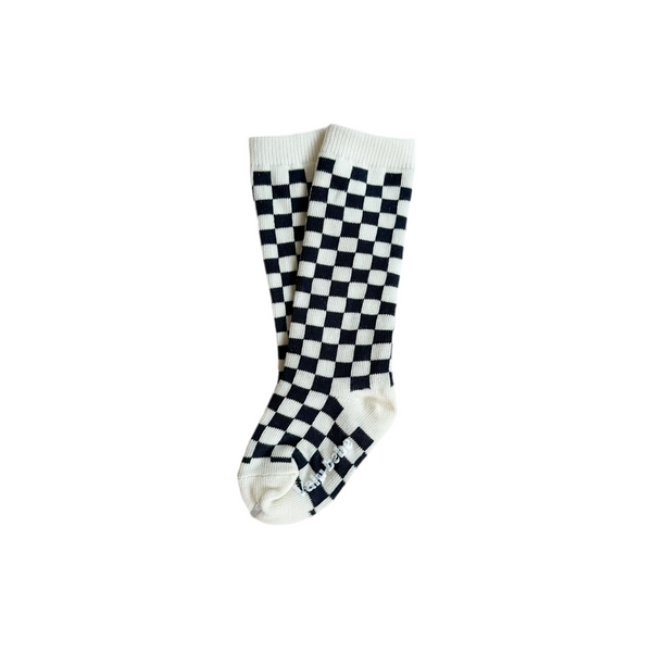 Checkered knee sock - Charcoal