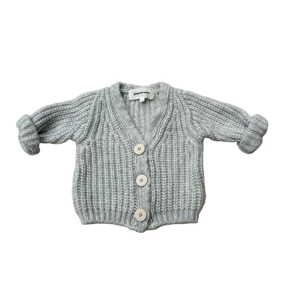 Knitted cardigan - Light grey melange