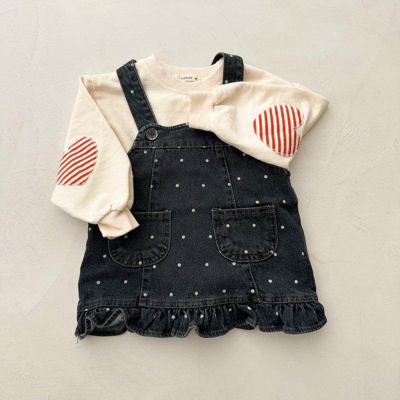 Heart patch sweatshirt - Cream