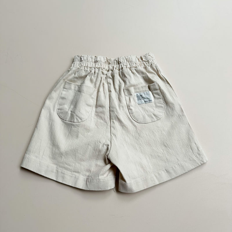 Simple cotton shorts - Beige