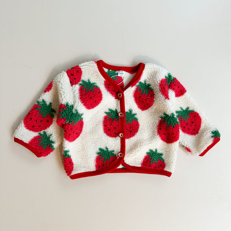 Strawberry teddy jacket - Cream