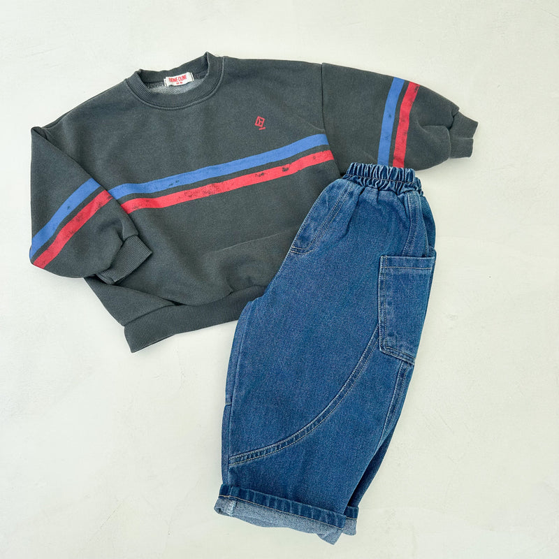 Stitch pocket denim pants - Blue washing