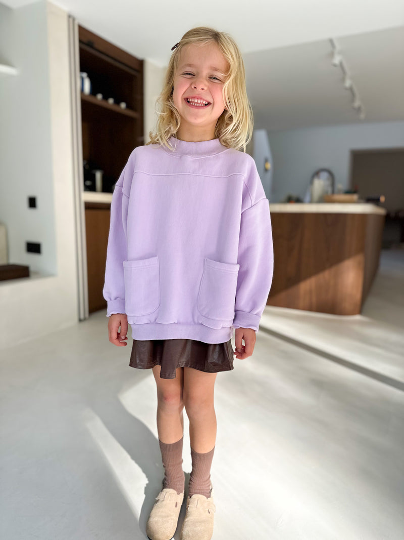 Billie fleeced pocket sweater - Lilac