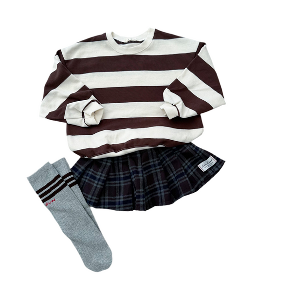Striped sun socks - Grey melange